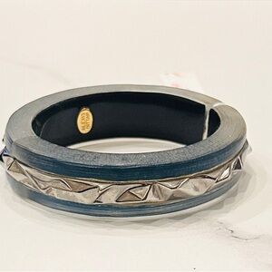 Alexis Bittar Silver and Blue Bangle Bracelet